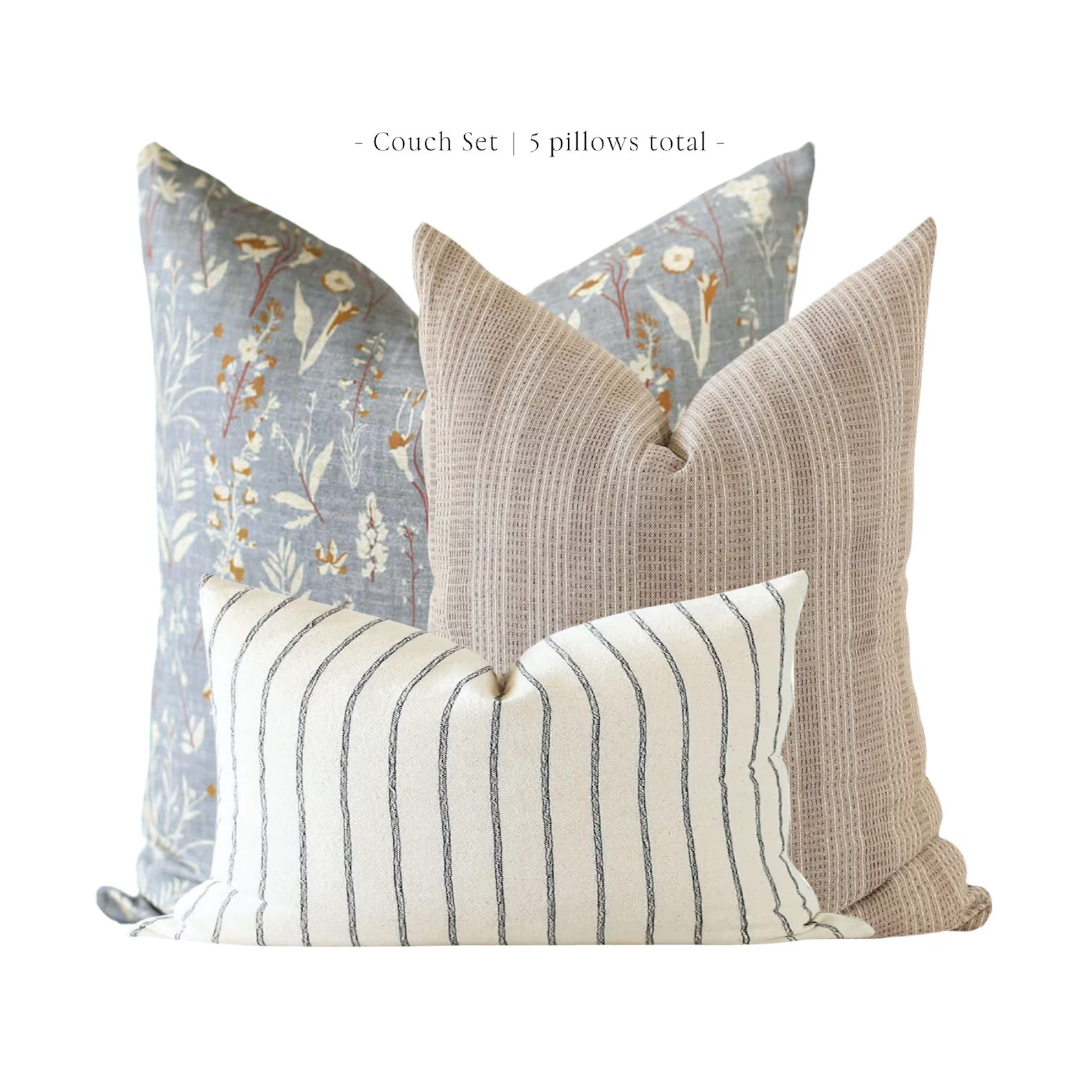 Couch Pillows Set, Pillow Combination, Throw Pillows Set, Pillow Combo Set, Wildflower Pillow, Fl... | Etsy (US)