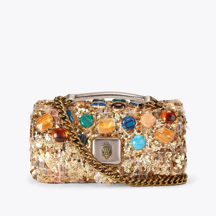 PIMLICO BAG Gold Sequin Fabric by Kurt Geiger London | Kurt Geiger US