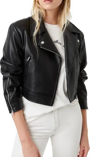 Crolenda Faux Leather Crop Biker Jacket | Nordstrom