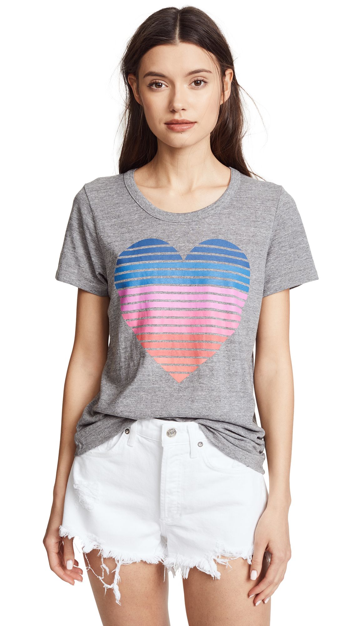 Chaser Stripe Heart Tee | Shopbop