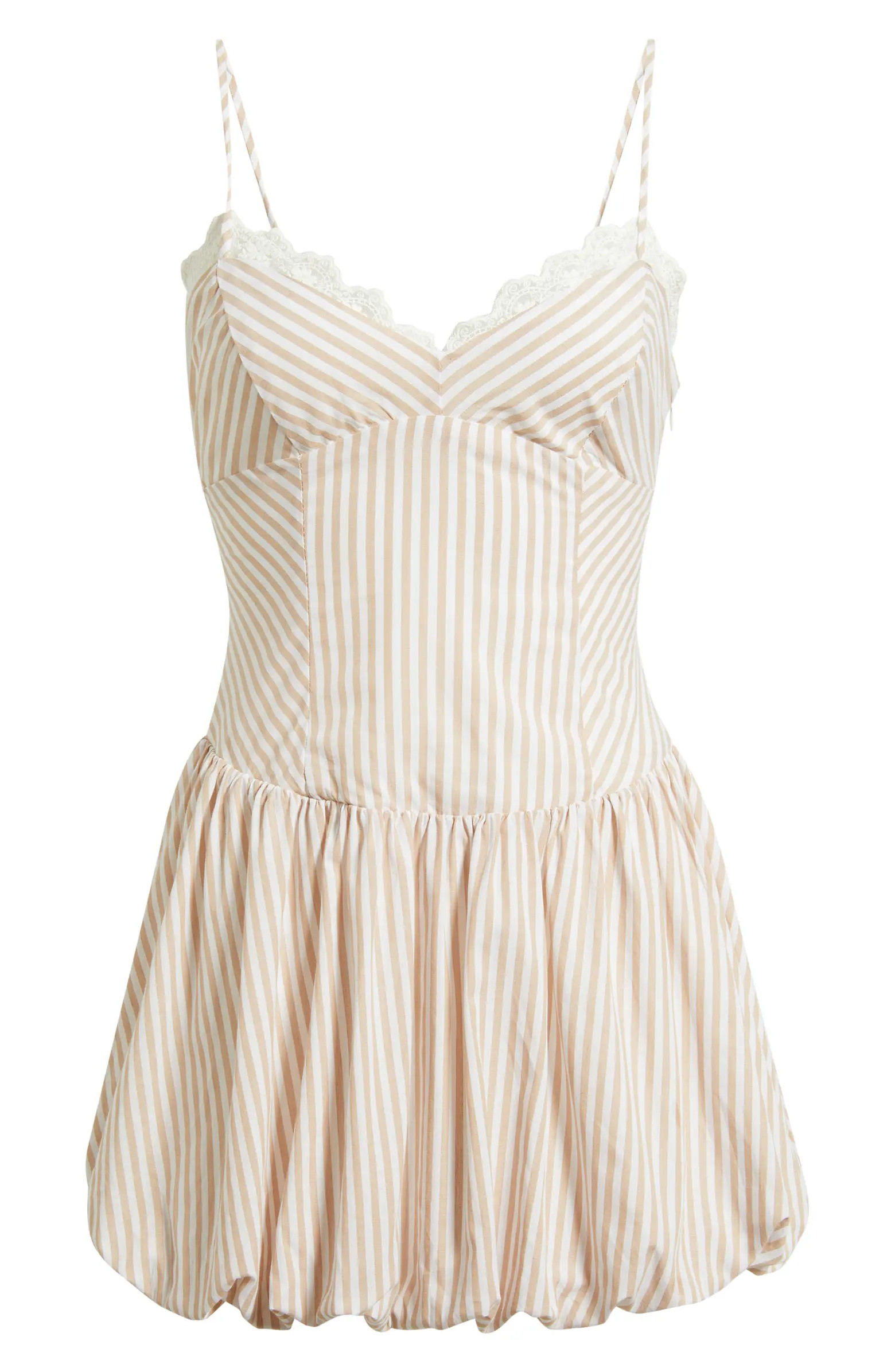 KITTENISH Stripe Drop Waist Bubble Hem Cotton Dress | Nordstrom | Nordstrom