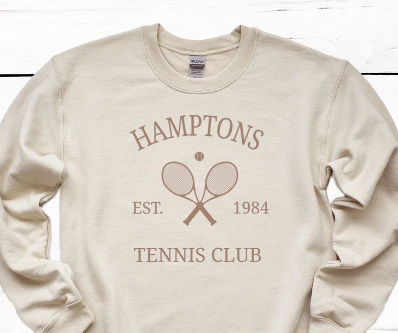 Hamptons Tennis Club Sweatshirt Preppy Aesthetic Hampton Hbcu | Etsy | Etsy (US)