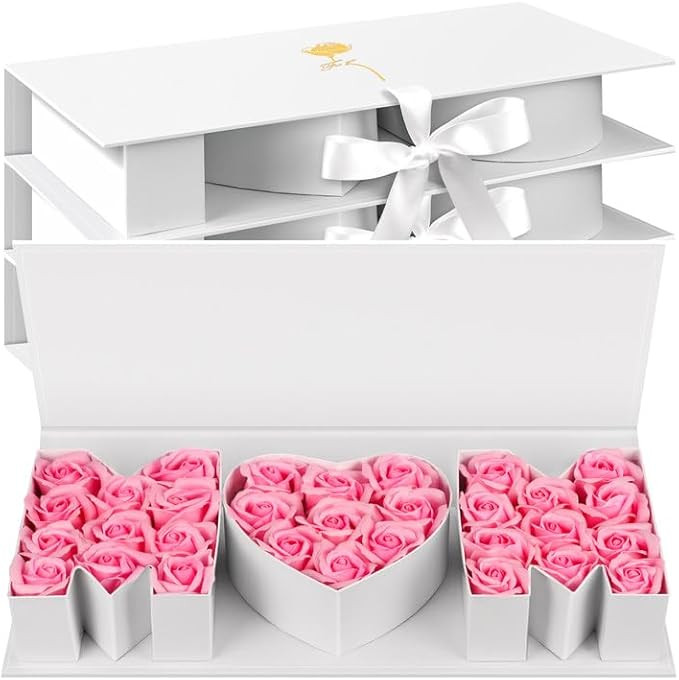 PYQTH 4 Pack Empty Mom Box for Flowers Mothers Day Flower Gift Boxes Thicker Letter Shaped Gift B... | Amazon (US)
