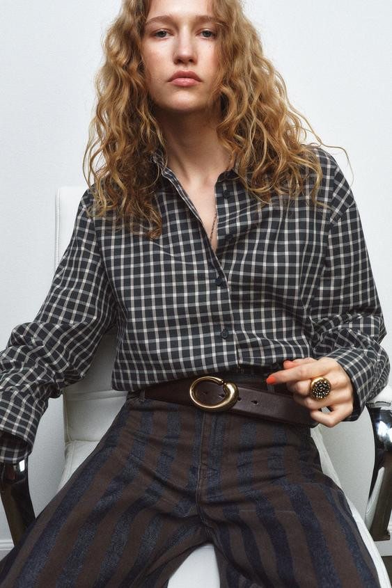 100% LEATHER BELT WITH OVAL BUCKLE | Zara US