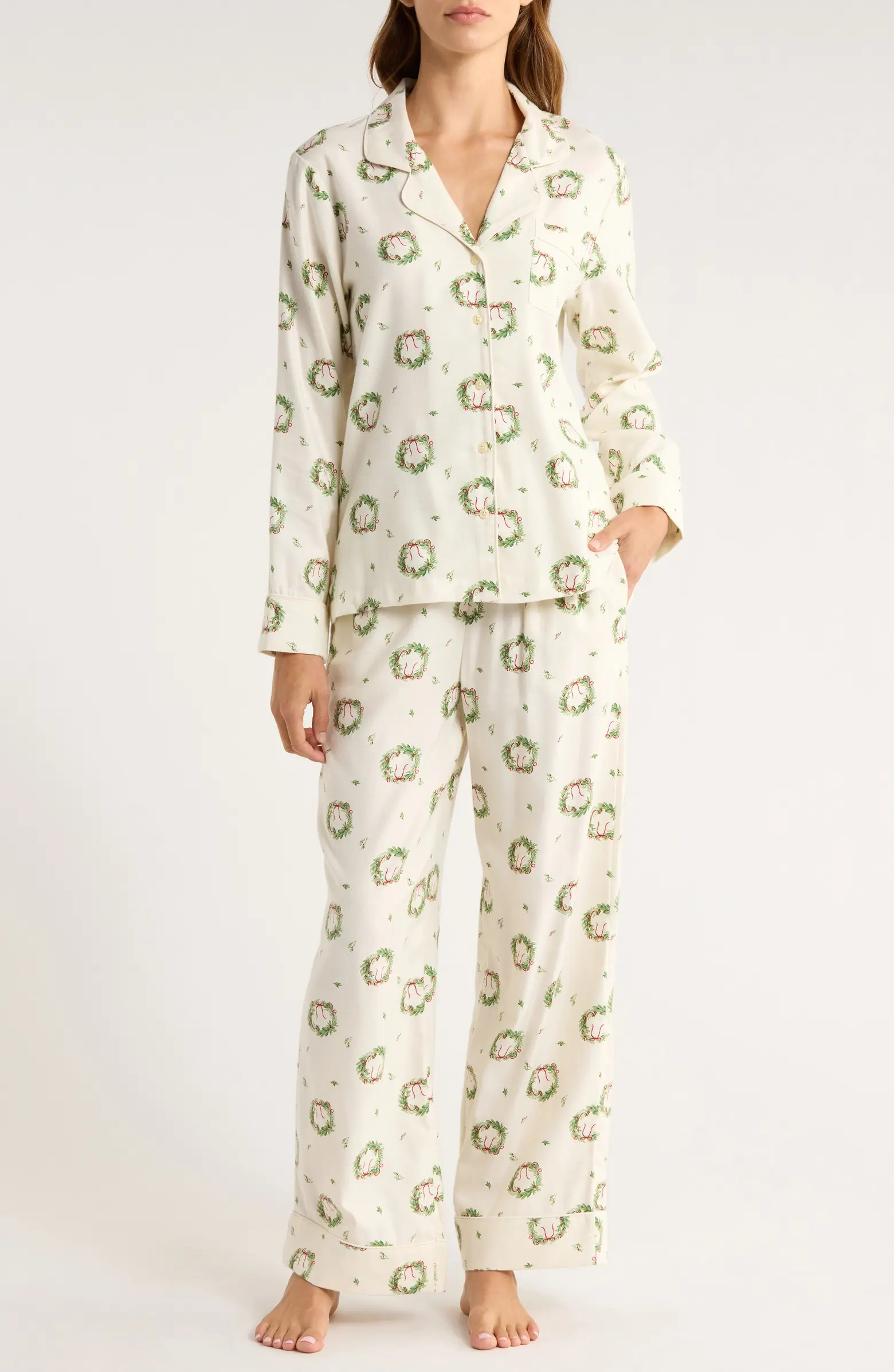 Cozy Cotton Blend Flannel Pajamas | Nordstrom