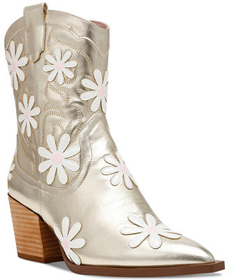 Betsey Johnson Women's Teddy Daisy Western Booties - Macy's | Macy's