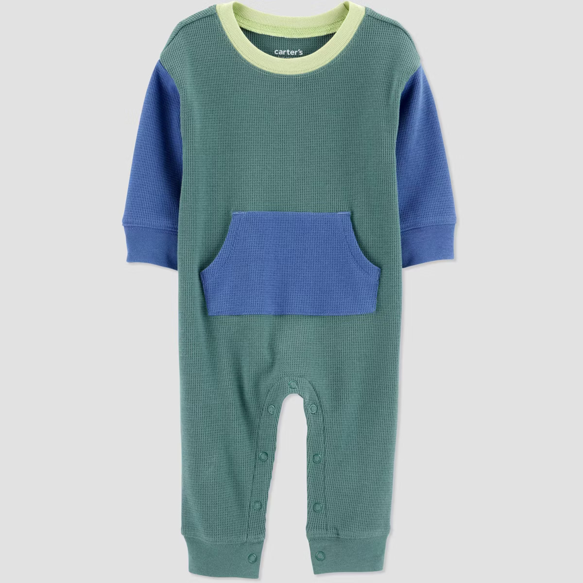 Carter's Just One You®️ Baby Boys' Colorblock Thermal Romper- Green | Target