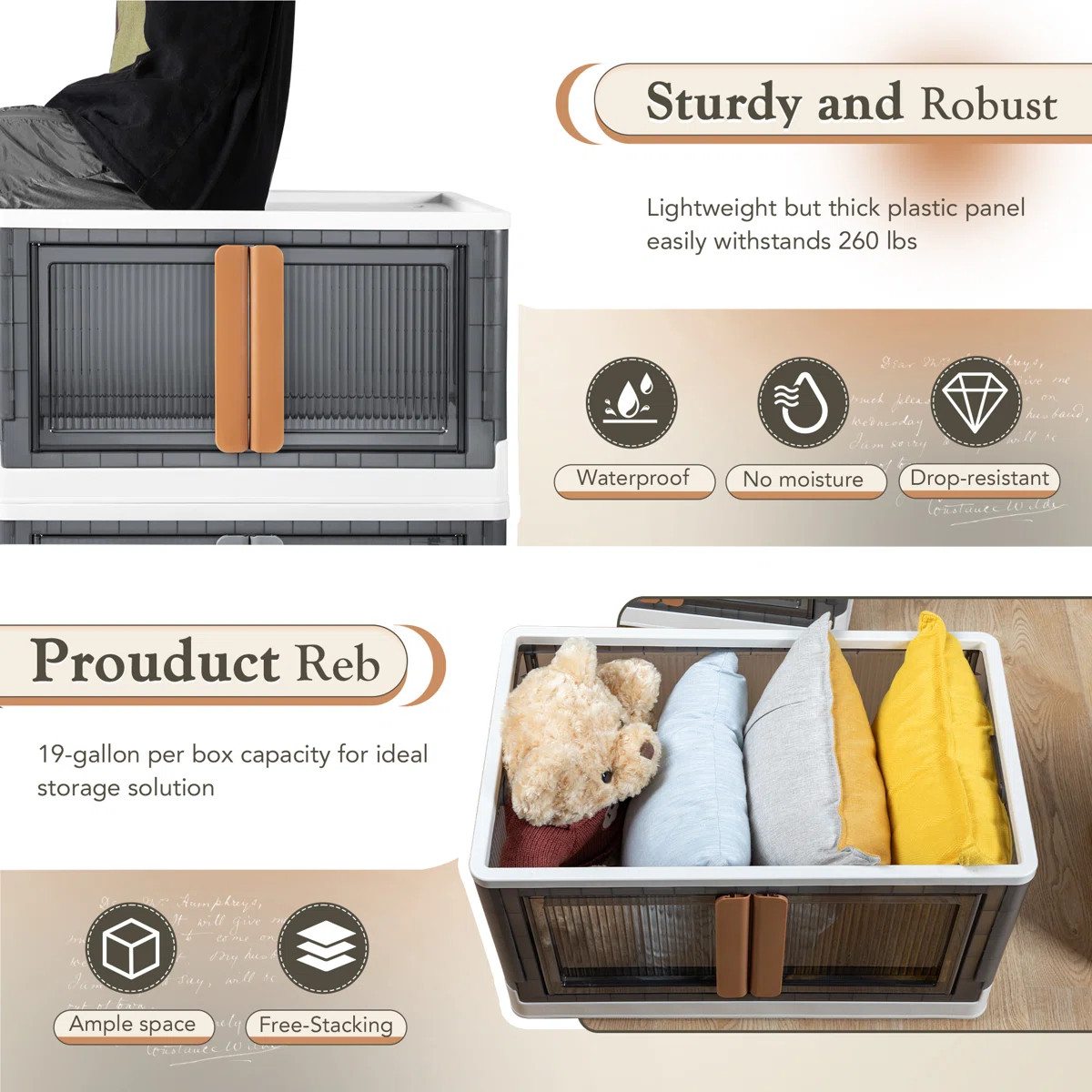 Foldable Plastic Home Storage Bins with Wheel | Wayfair North America