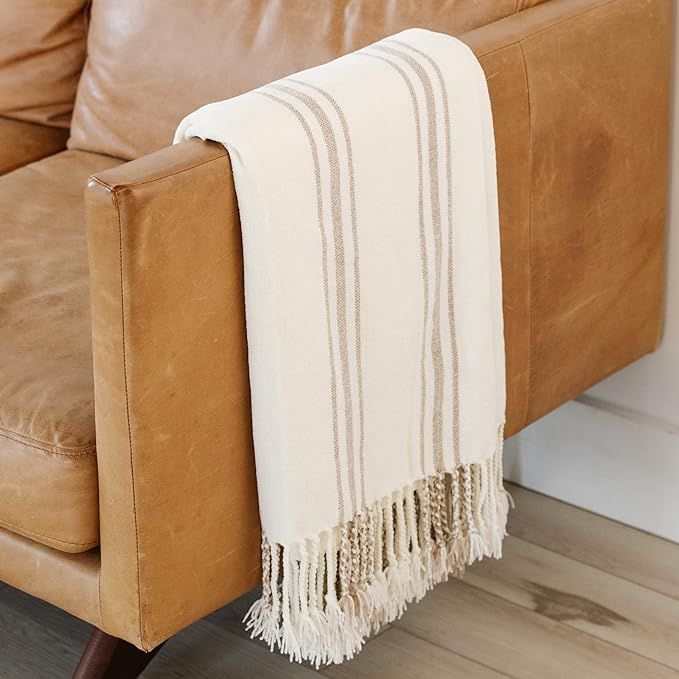 GRACED SOFT LUXURIES Chenille Fringe Throw Blanket for Couch | 50" x 60" Soft, Textured, Fluffy, ... | Amazon (US)