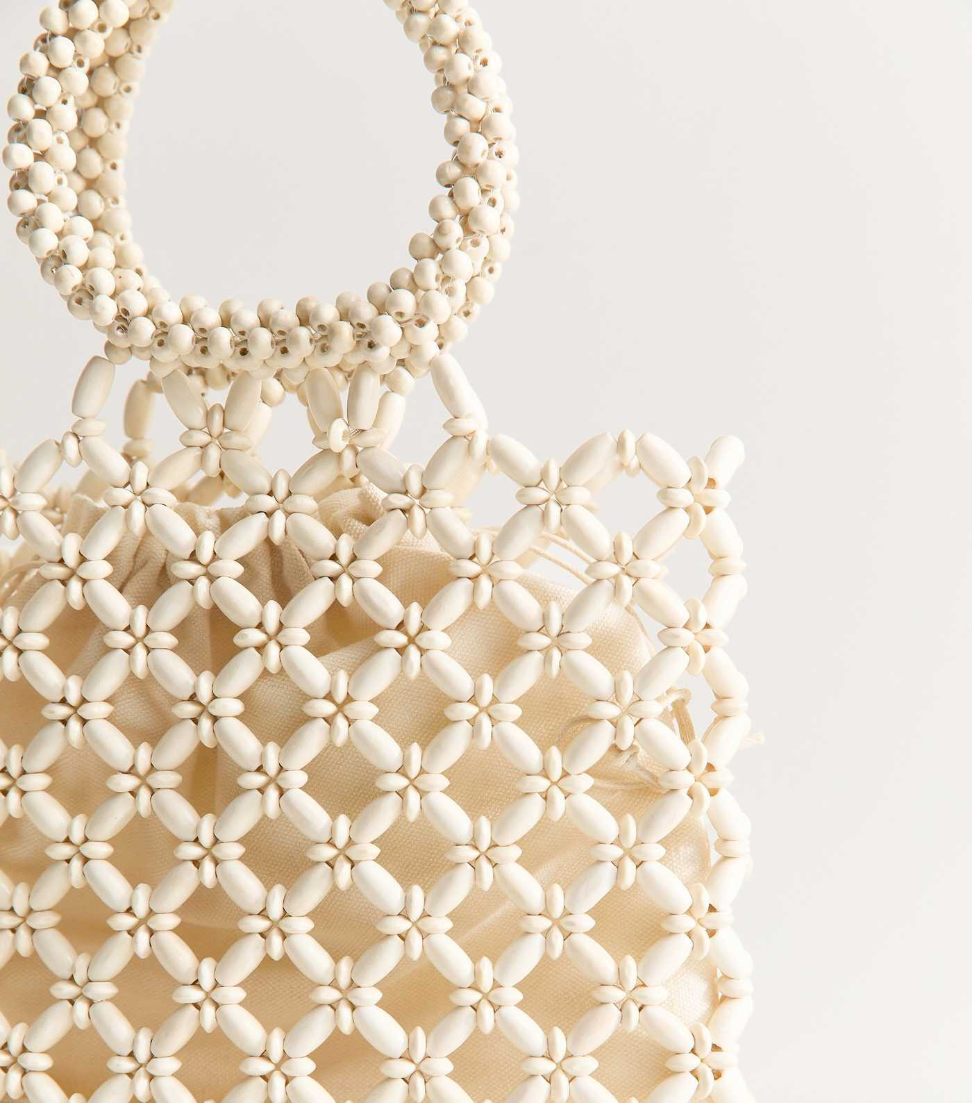 Cream Beaded Top Handle Grab Bag | New Look | New Look (UK)