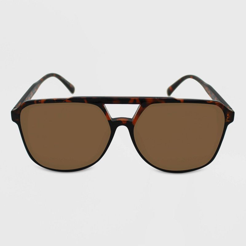 Women's Tortoise Shell Print Aviator Sunglasses - Wild Fable™ Brown | Target