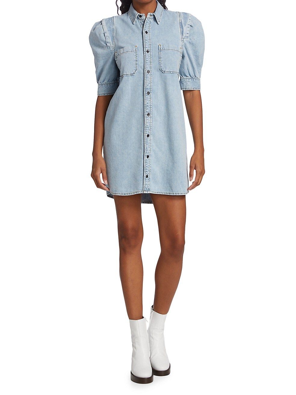 Rosette Denim Shirt Dress | Saks Fifth Avenue