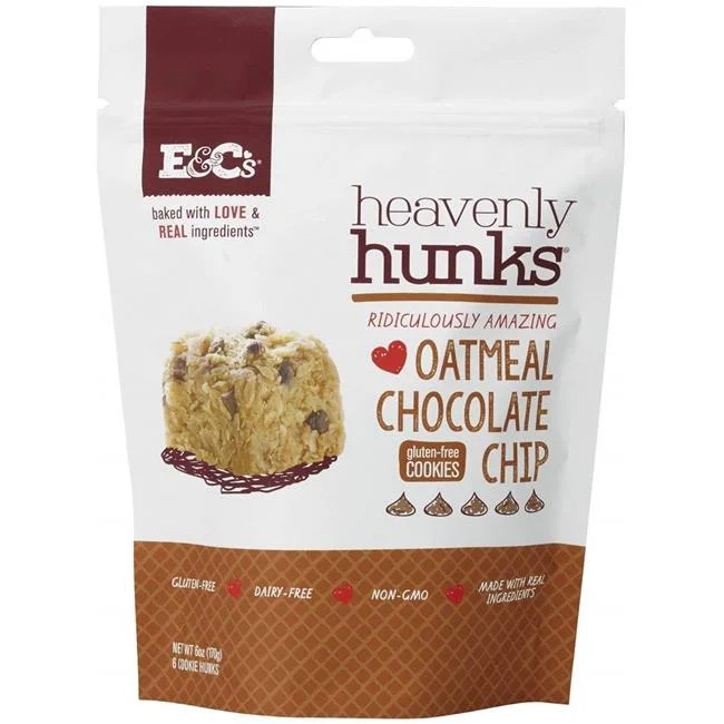 E and C Snacks Heavenly Hunks, Gluten-Free, Vegan Oatmeal Chocolate Chip Cookie, 6 oz, 6 Count - ... | Walmart (US)
