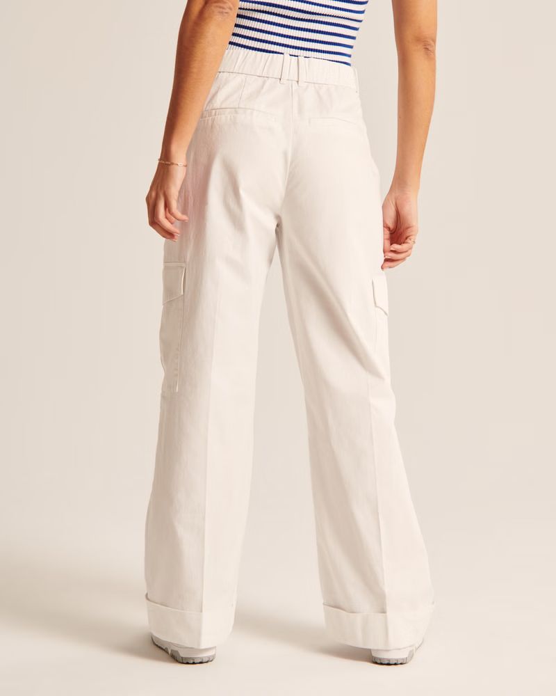 Twill Cargo Wide Leg Pant | Abercrombie & Fitch (US)