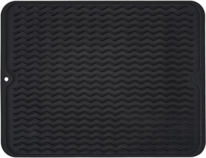 Silicone Dish Drying Mat, Non-Slip Easy Clean Sink Mat Large Heat-resistant Dish Drainer Mat for ... | Amazon (US)
