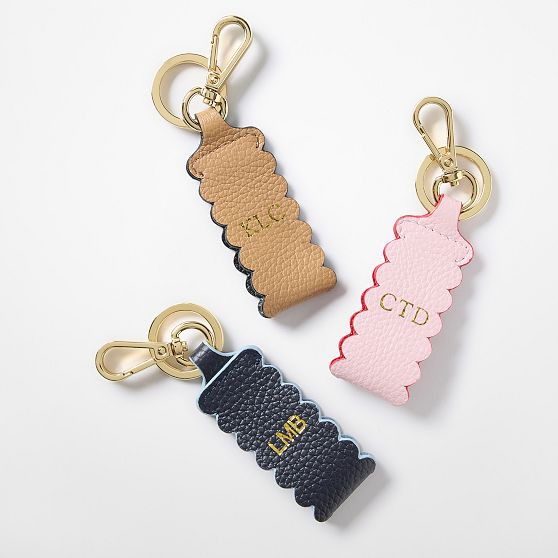 Scalloped Leather Keychain | Mark and Graham