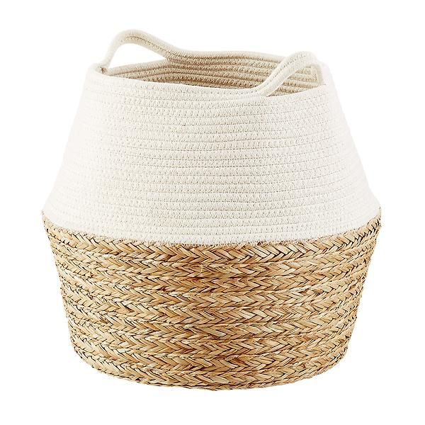Seagrass and Cotton Belly Basket | The Container Store