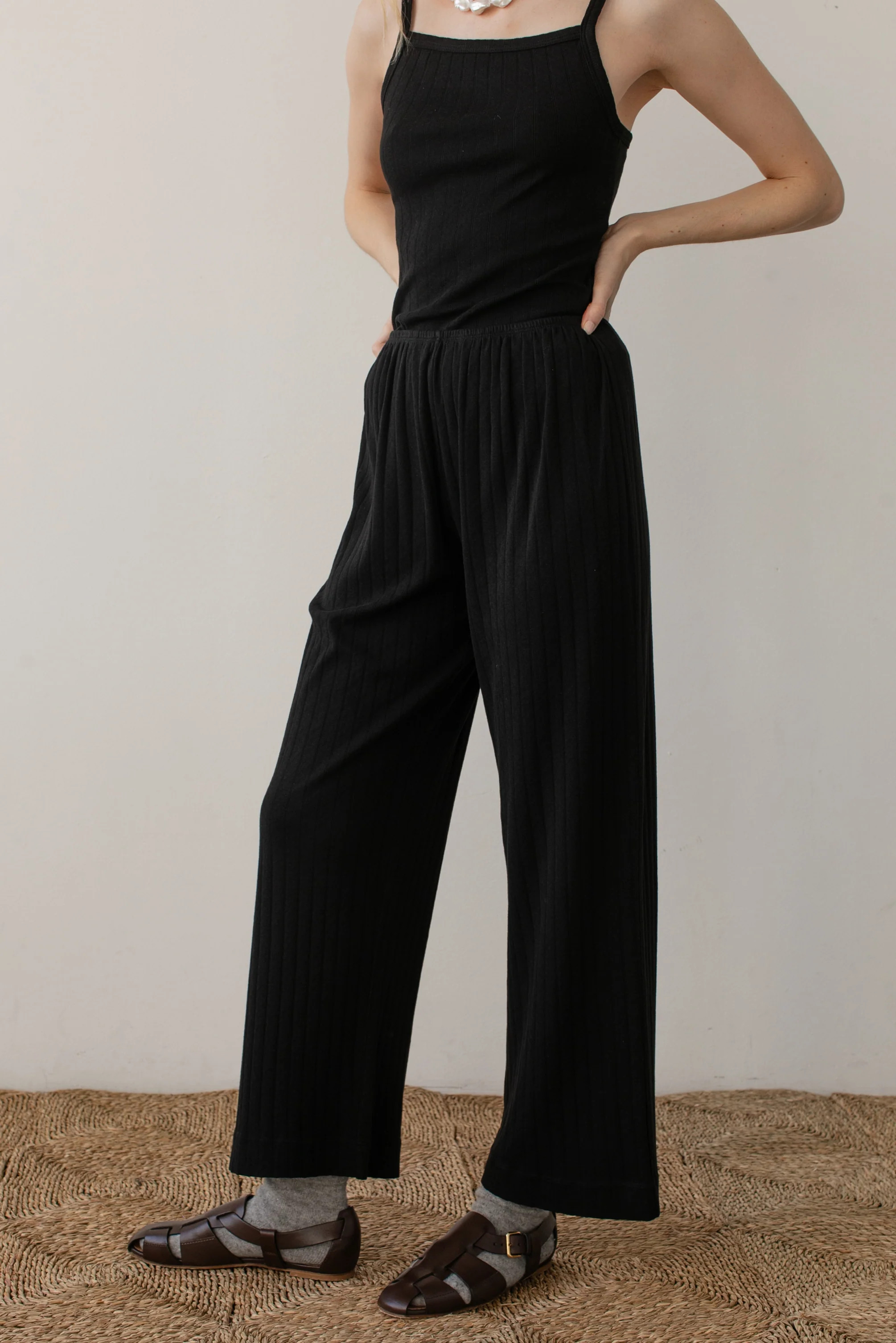 The Pointelle Simple Crop Pant | DONNI.