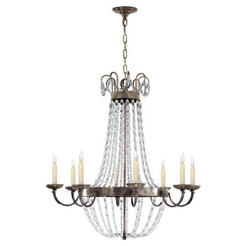 Visual Comfort Paris Flea Market Regency Sheffield Silver Chandelier - Large | Kathy Kuo Home