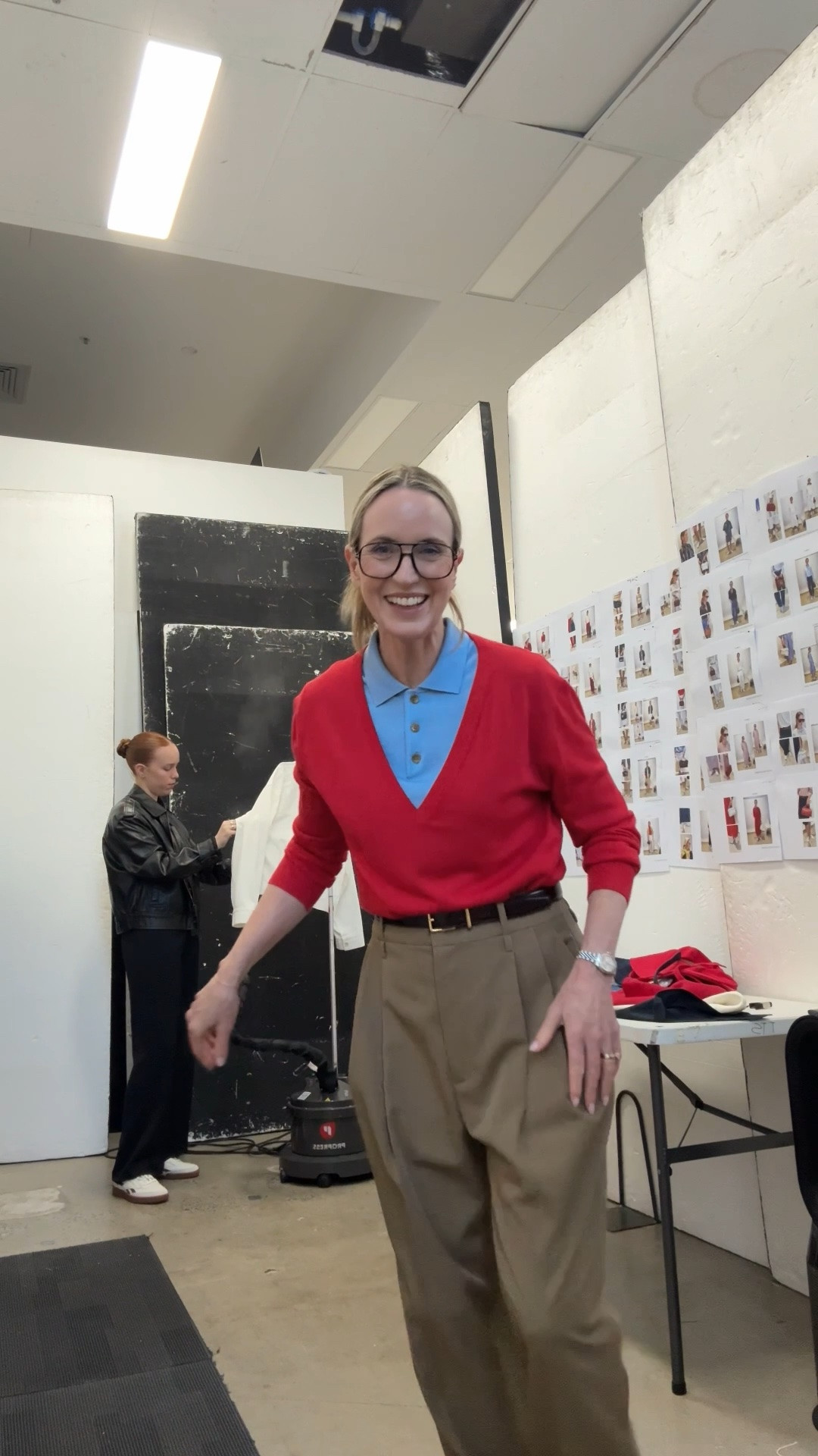 I really like wearing bright pops of colour with neutrals. All of this is from Oroton. The knits are a very fine and super soft merino silk blend- the sky blue looks great with the red v neck over and all that colour is balanced out with the neutral tan colour wool pants - waisted with front pleats and narrowing slightly at the ankle. This is new season and a good weight for all the in between weather times. Warm it up with a jacket or coat over the top. (There is a matching jacket in the same fabric at Oroton)

#LTKaustralia #LTKwinter #LTKworkwear