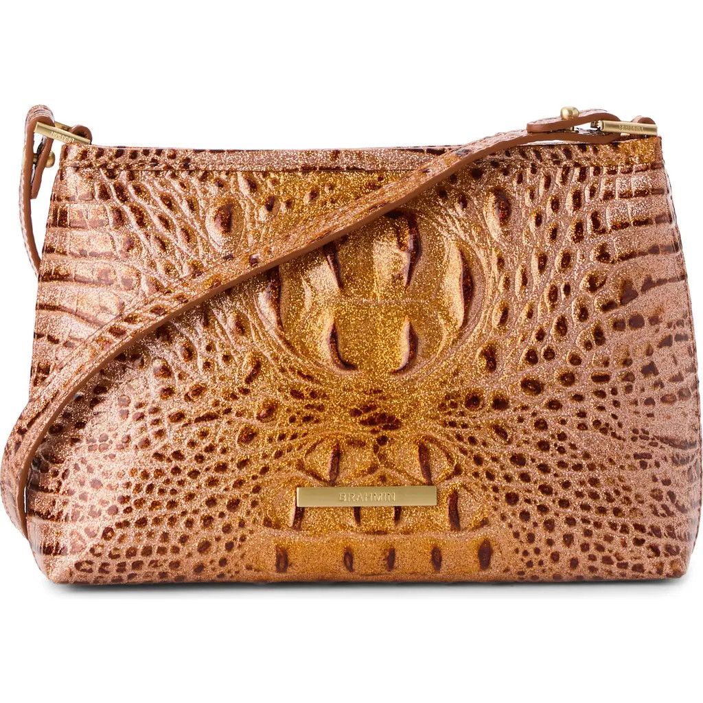 Brahmin Lorelei Croc Embossed Leather Shoulder Bag in Sparkling Cider Melbourne at Nordstrom | Nordstrom
