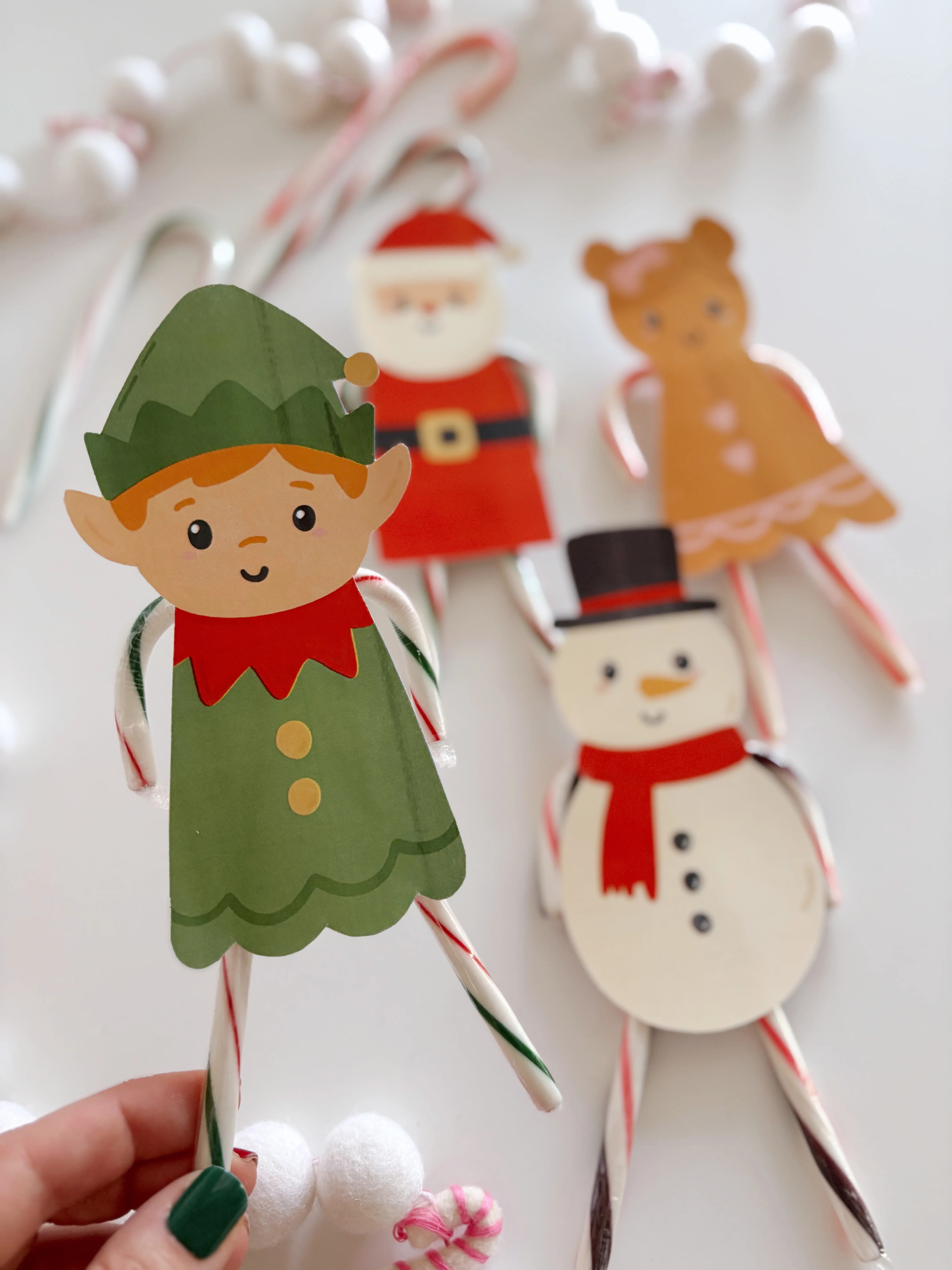 Candy Cane Friends| Printable Craft | The Letter Vee