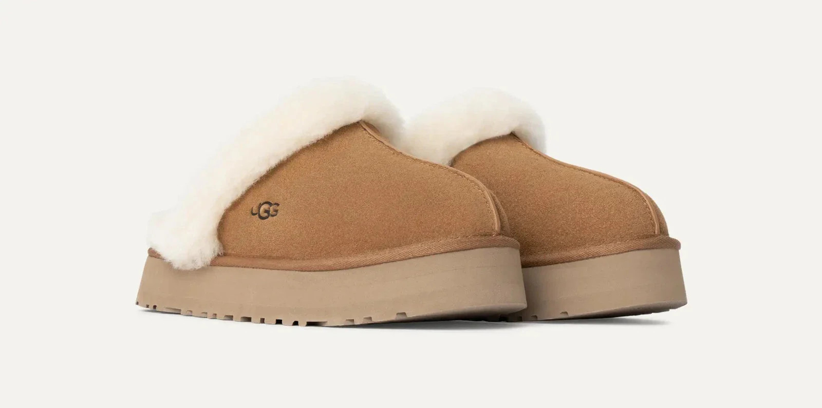 UGG Disquette 1122550-CHE Slippers Chestnut Suede Platform RHS6985 | Shop Simon