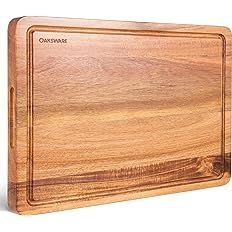 OAKSWARE Cutting Boards, Large Acacia Wooden Cutting Board for Kitchen, Edge Grain Reversible Woo... | Amazon (US)