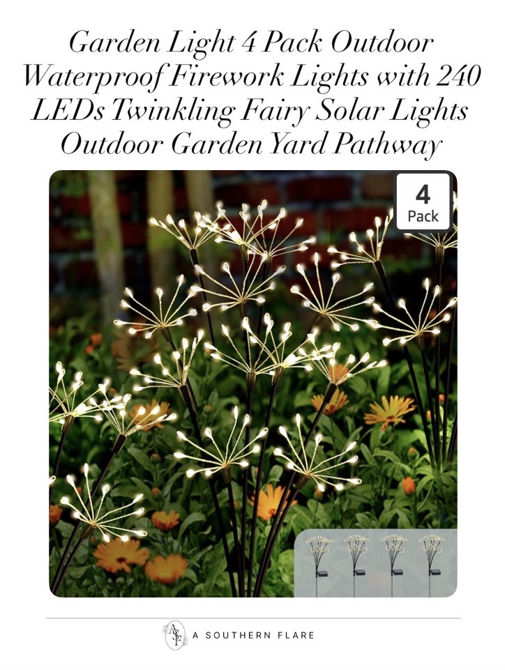 Brighten up your outdoor space with these beautiful plants and garden lights! Perfect for adding a touch of nature to your porch or backyard. #OutdoorDecor #GardenLights