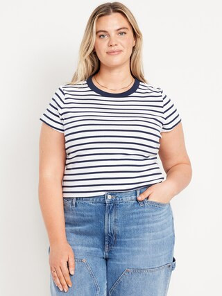 Snug Crew-Neck Ribbed T-Shirt | Old Navy (US)
