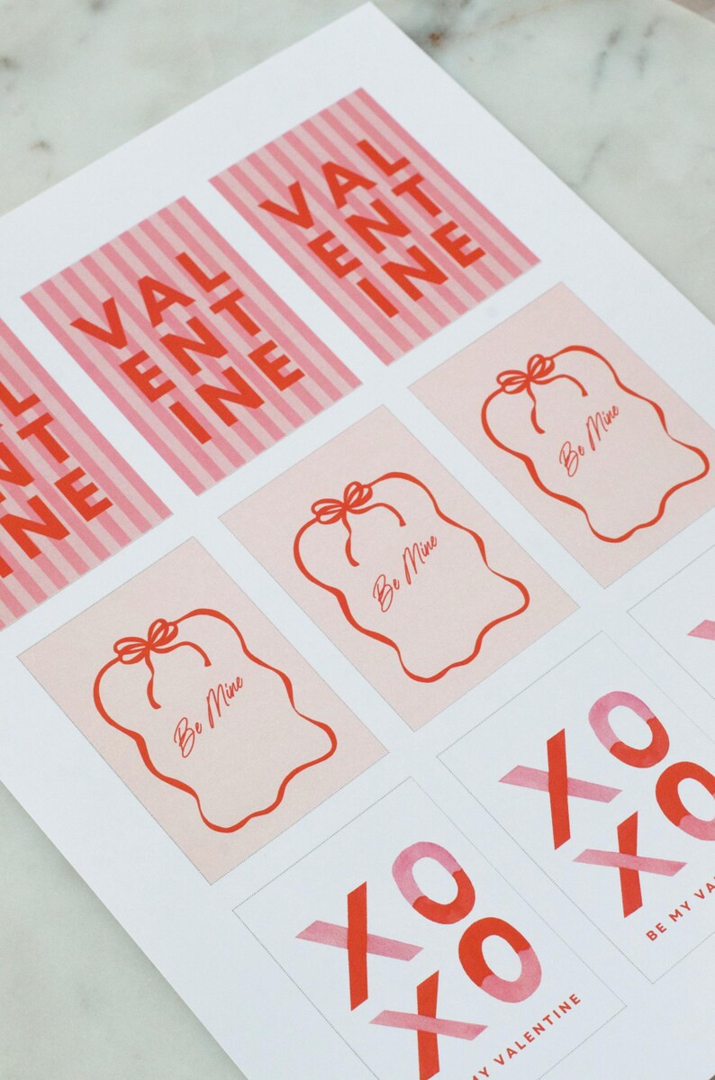 Valentines Day Print at Home Tags Treat Bag Tags Party Favor Tags Galentines Tags Classroom Valen... | Etsy (US)