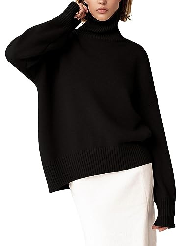 YKR Women's Turtleneck Sweater Chunky Long Sleeve Knitted Pullover High Low Hem Trendy 2025 Fall ... | Amazon (US)