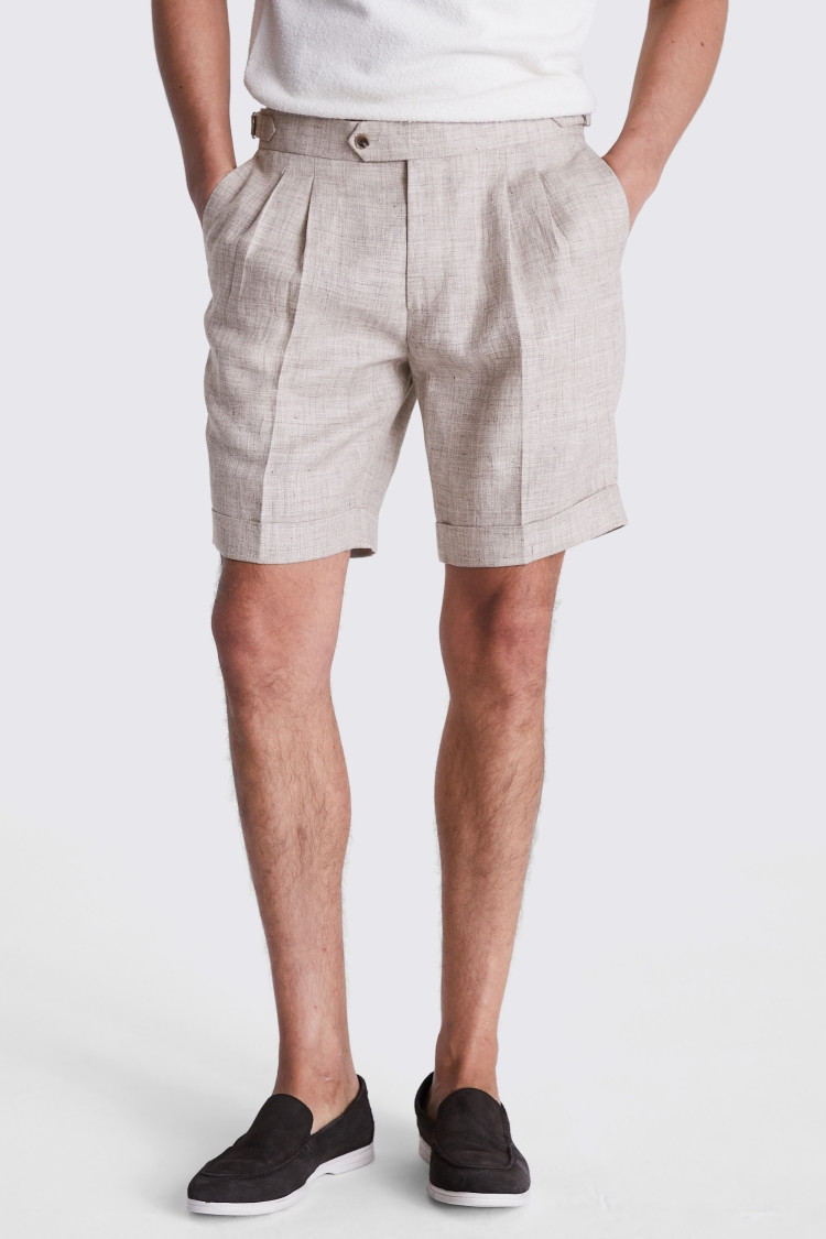Oatmeal Linen Shorts | Moss Bros Retail