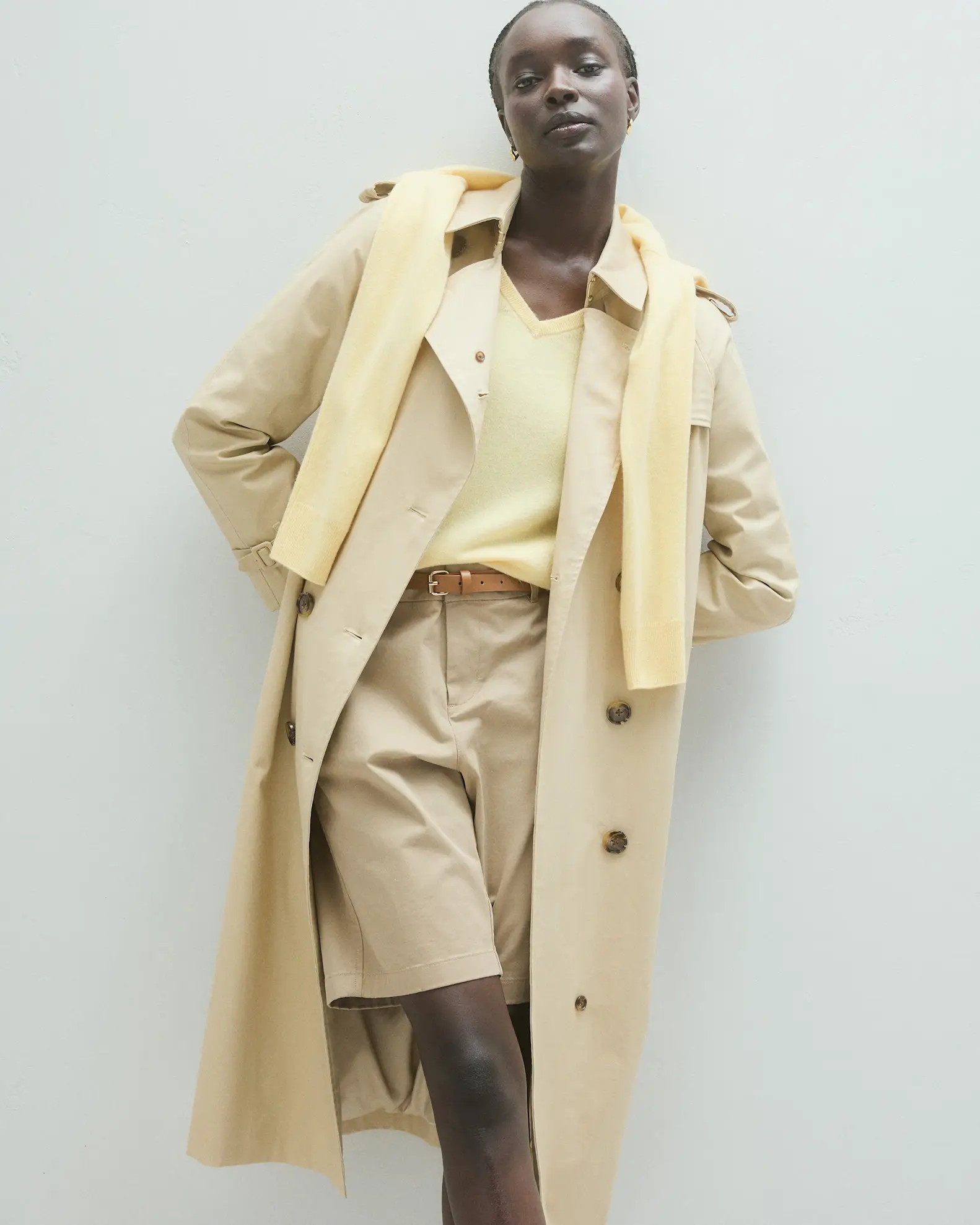 Comfort Stretch Long Trench Coat | Quince