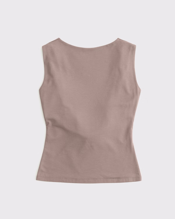 Draped Cowl Hardware Back Top | Abercrombie & Fitch (US)