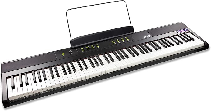 RockJam 88-Key Digital Piano with Semi-Weighted Keys, Lessons & Keynote Stickers. | Amazon (US)