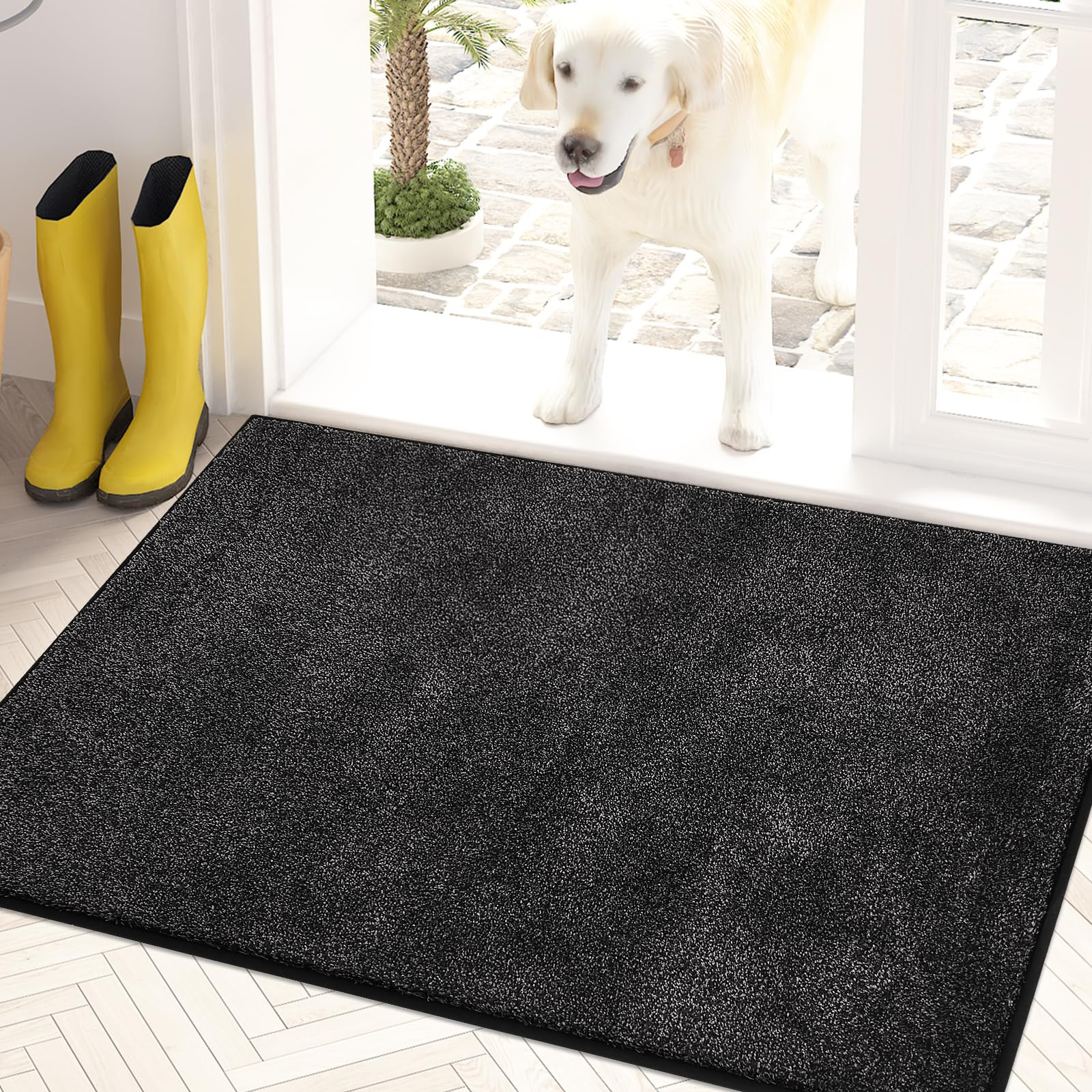 PURRUGS Dirt Trapper Door Mat 20" x 31.5", Non-Slip Machine Washable Entry Rug, Shoe Scraper, Dog... | Amazon (US)