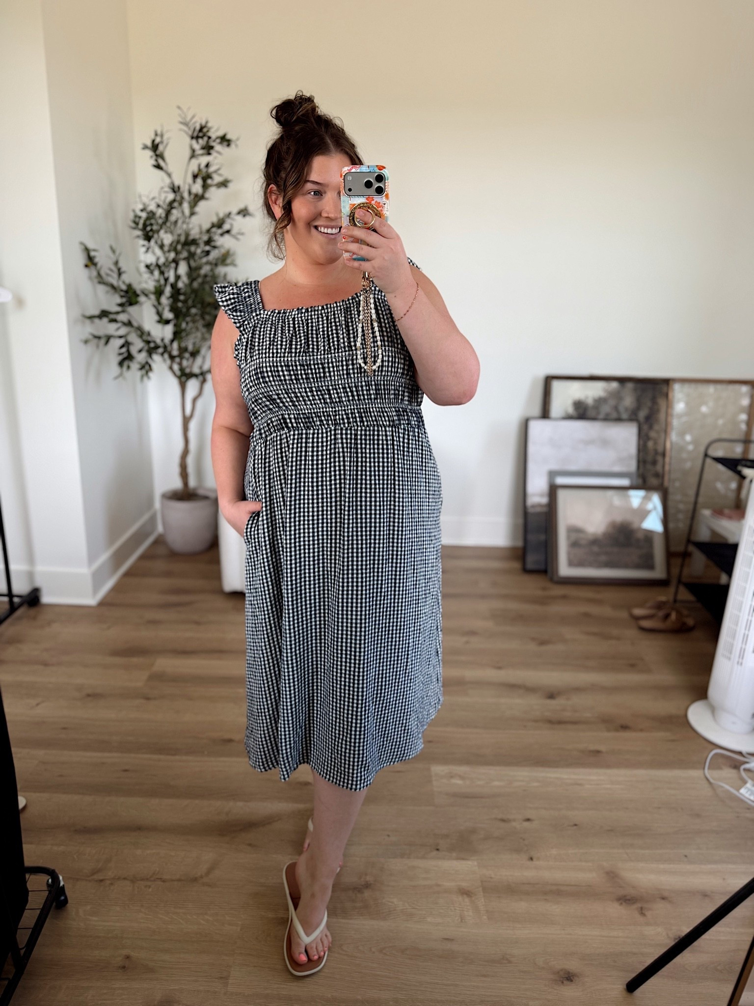 Love this easy casual gingham print dress for an Americana summer vibe 💙🤍 Wore to run errands in and was the perfect light weight material. Wearing a size 1X

#LTKgrwm #LTKootd #LTKPlusSize