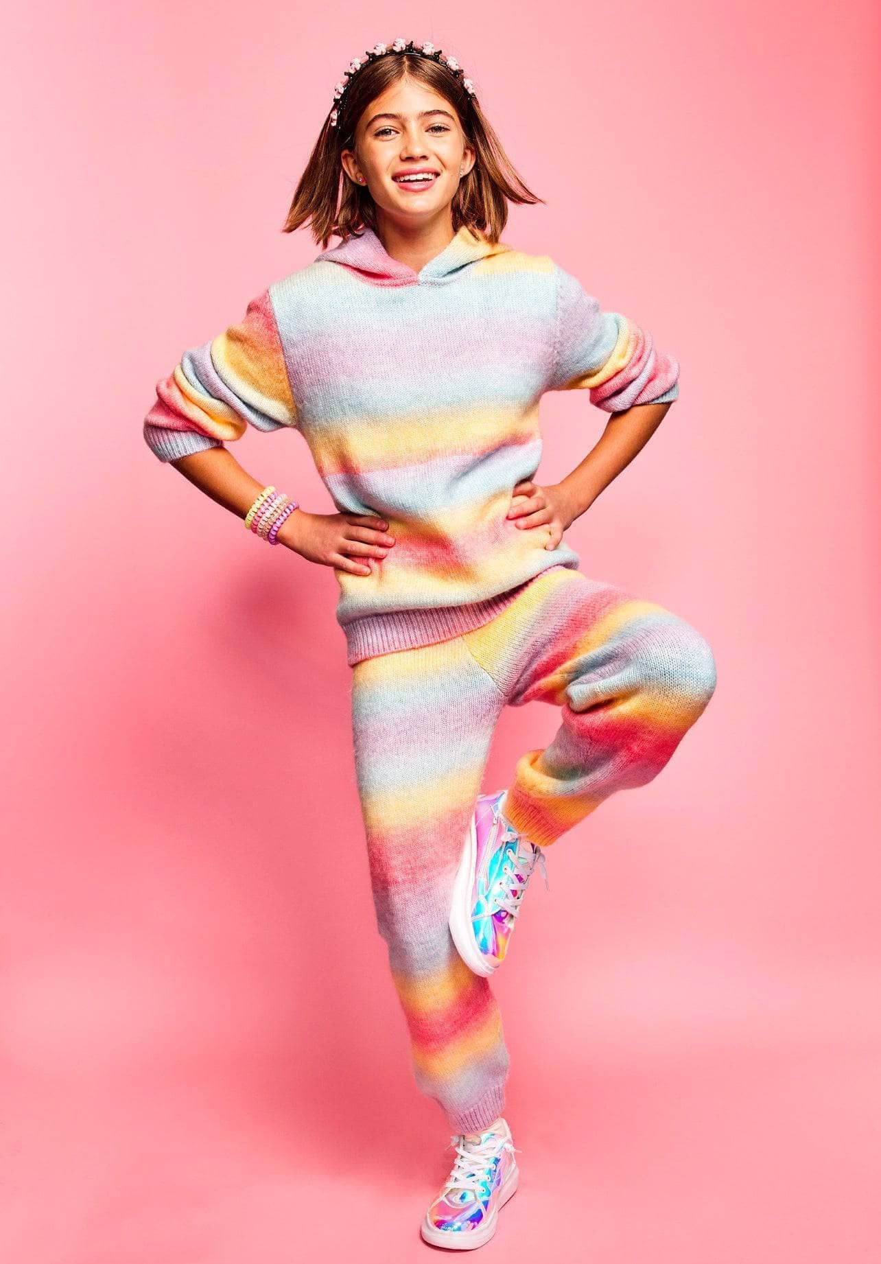 Womens Sunset Knit Hoodie and Pants Set | Lola + The Boys