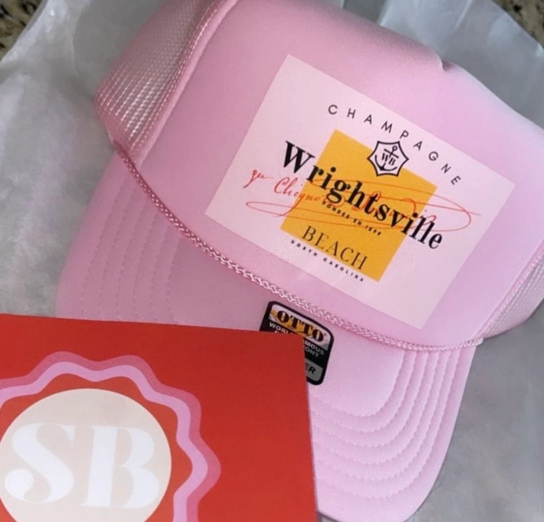 Wrightsville Beach Champagne PINK Trucker Hat Wilmington North Carolina | Etsy (US)