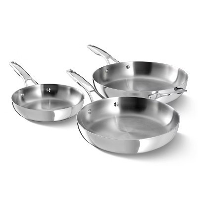 Calphalon 3pc Premier Stainless Steel Fry Pan Set | Target