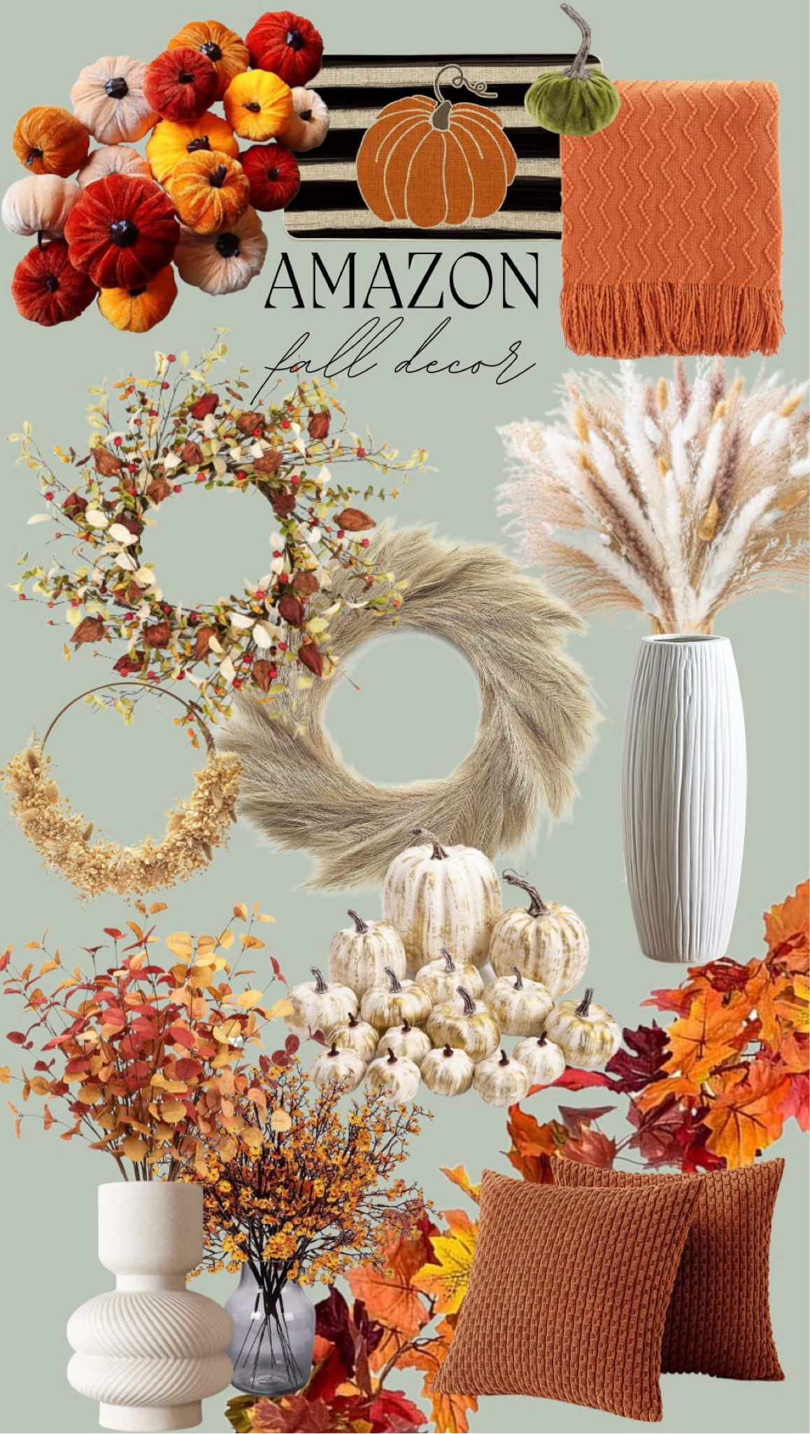 Amazon finds fall decor autumn wreath vase filler throw pillows blanket pumpkin pampas grass modern

#LTKSeasonal #LTKhome #LTKunder50