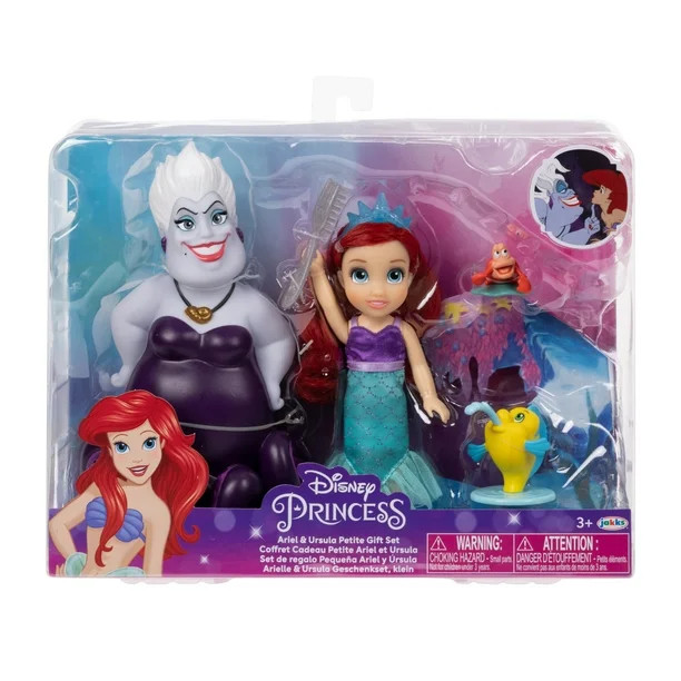 Disney Princess the Little Mermaid Ariel and Ursula 6 inch Fashion Doll Gift Set for Ages 3+ | Walmart (US)