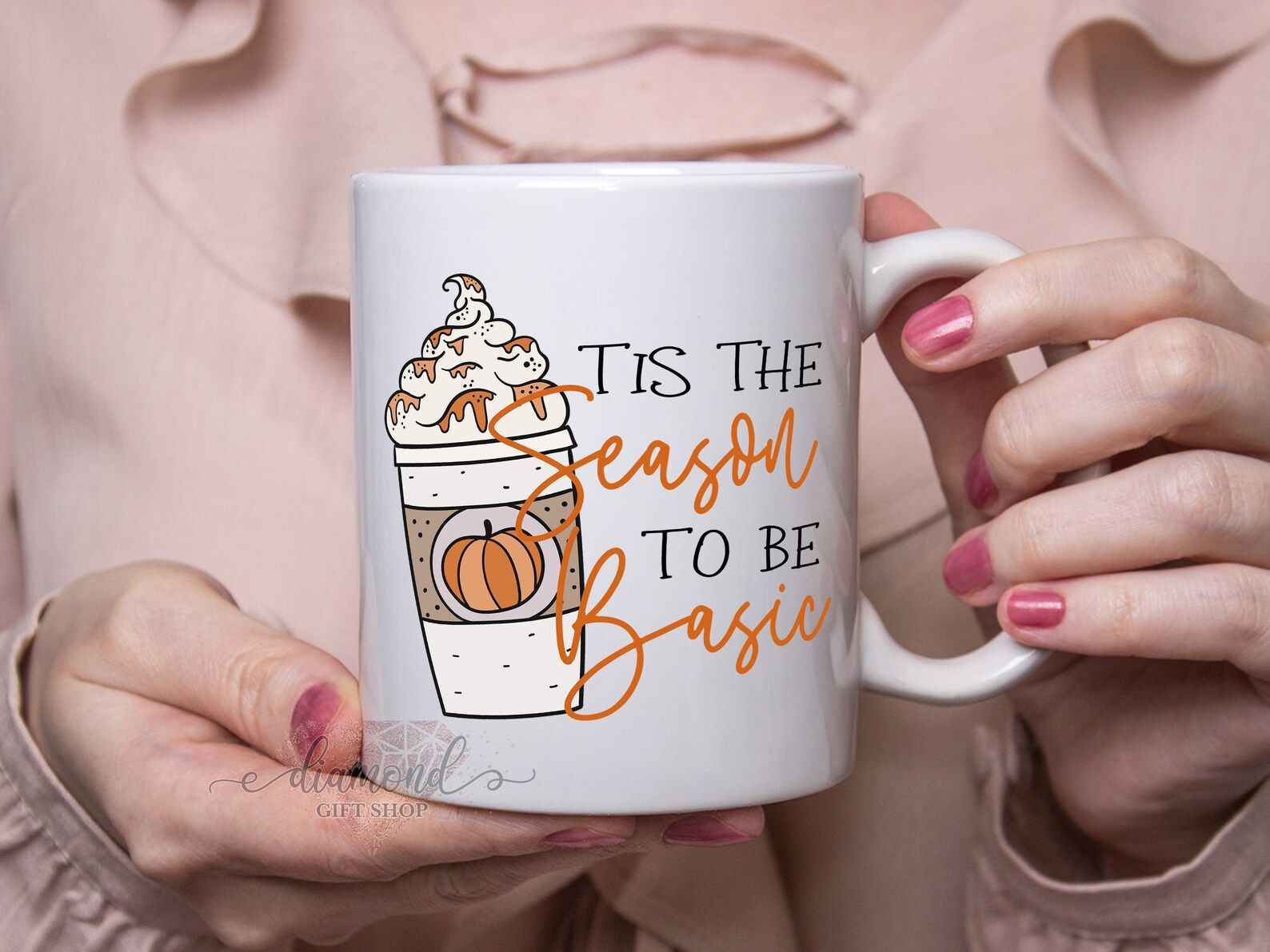 Pumpkin Spice Mug  Tis the Season to Be Basic  Fall Tea Mug - Etsy | Etsy (US)