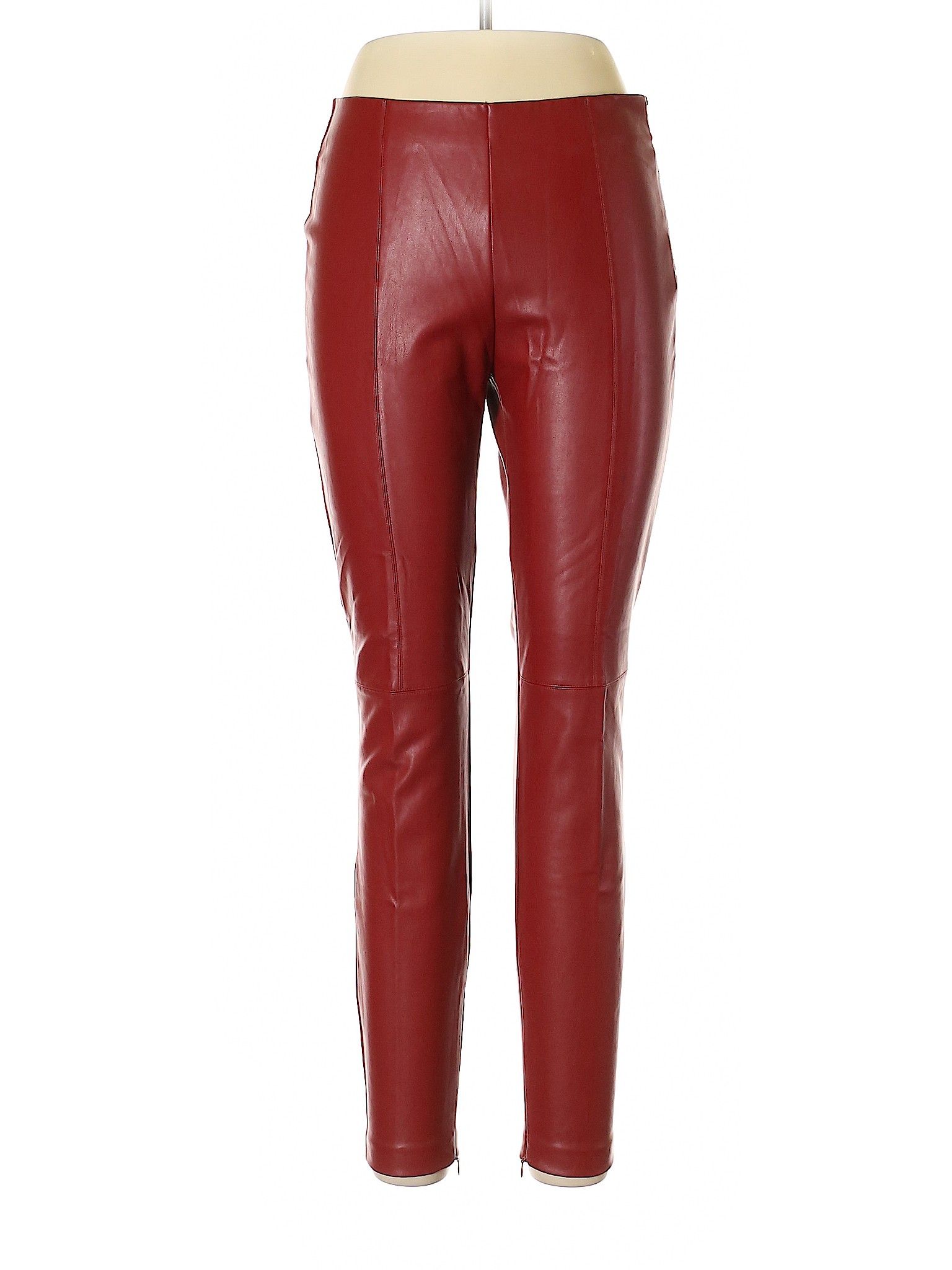 Trafaluc by Zara Leather Pants Size 12: Red Women's Bottoms - 45219553 | thredUP