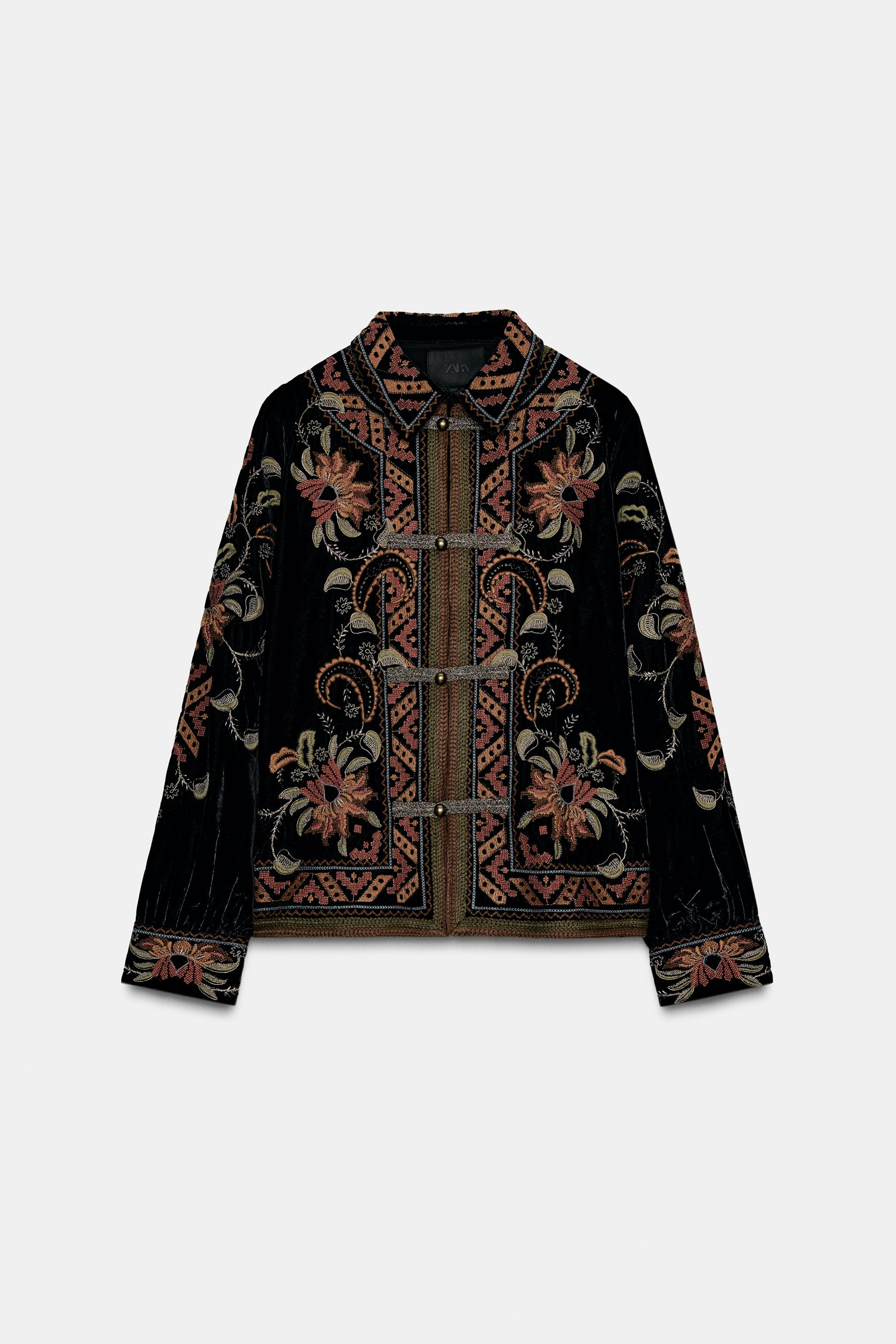 ZW COLLECTION EMBROIDERED VELVET JACKET | Zara US