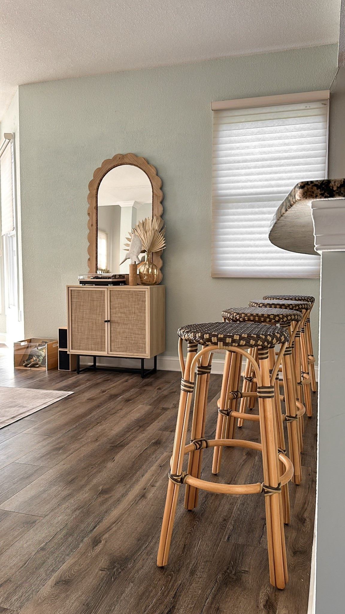 Woven rattan bar stools
Barstools on sale from Wayfair!
Coastal home decor
Beach home 
Accent table
Console table
Record player 

#LTKSaleAlert #LTKHome #LTKmorningroutine