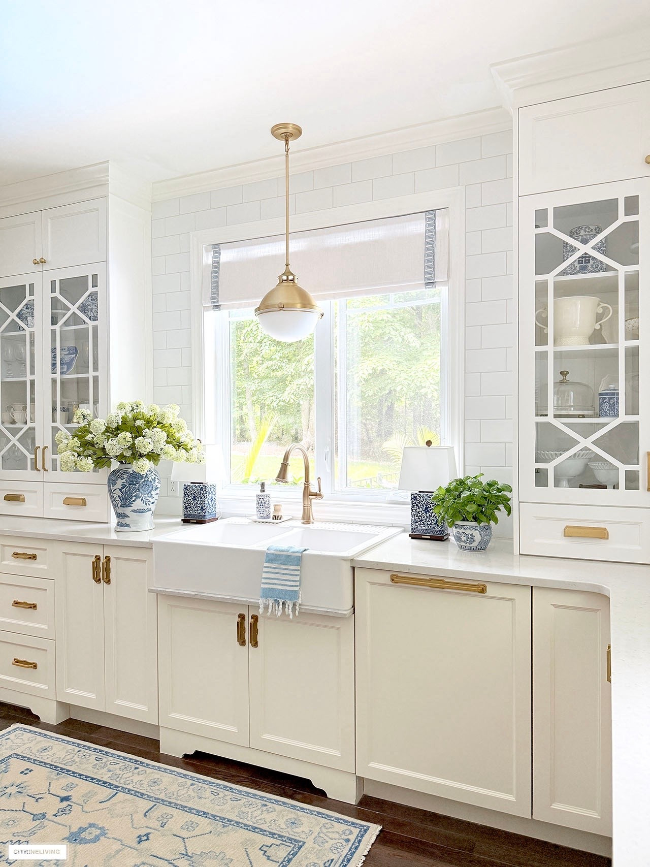 Chic kitchen details!! Blue and white, florals, stripes!

#LTKHome #LTKSeasonal