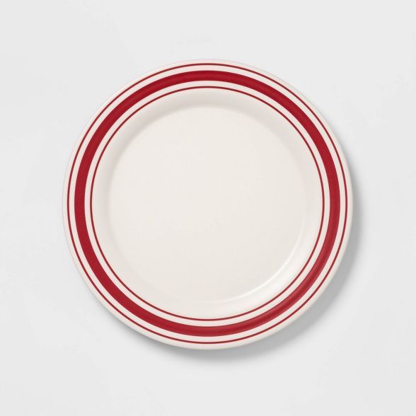 9" Melamine Striped Salad Plate White - Threshold™ | Target
