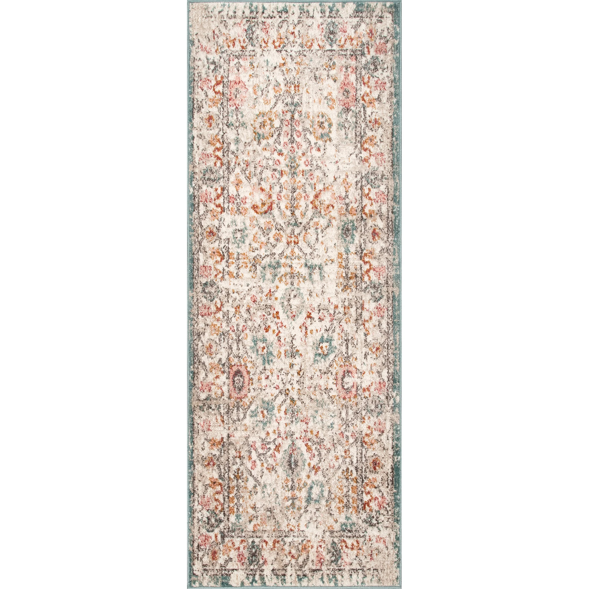 nuLOOM Rose Persian Vintage Runner Rug, 2' 6" x 6', Beige - Walmart.com | Walmart (US)